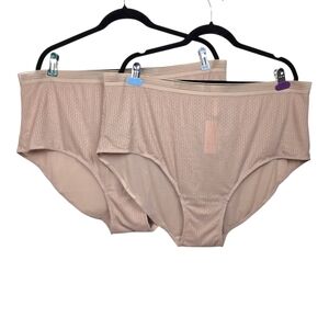 Thirdlove Womens Bundle Of 2 Nude Mesh High Brief Underwear Size 3X NWT